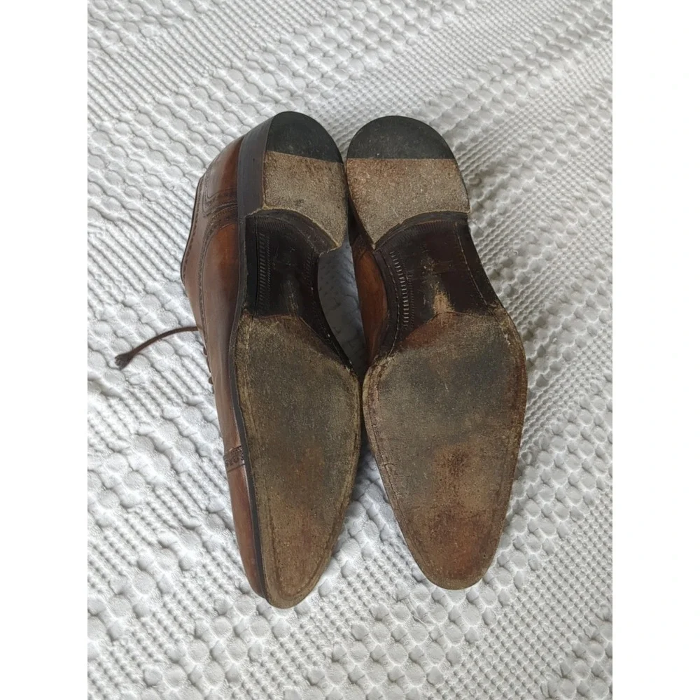Canali‎ Wingtip Oxford Leather Dress Shoes Sz 9 US 42 EU Brown Lace Up